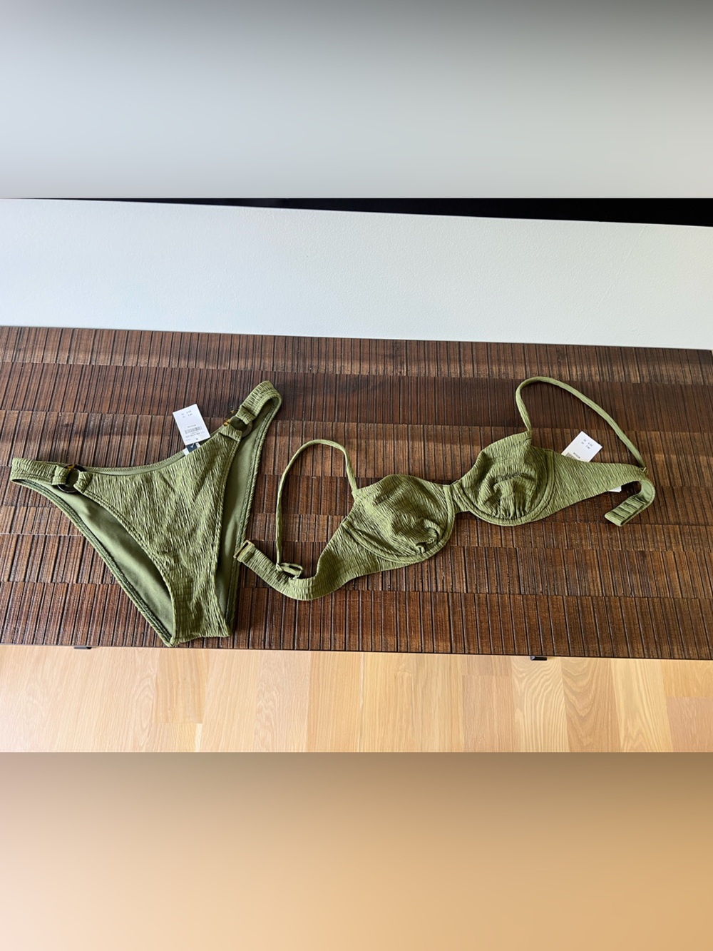 Abercrombie & Fitch Olive Textured Bikini Set NWT